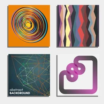 Set of four beautiful abstract backgrounds Stock Illustration