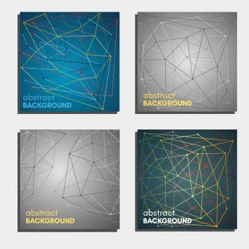 Set of four beautiful abstract backgrounds Stock-Illustration