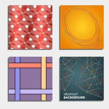 Set of four beautiful abstract backgrounds Stock Illustration