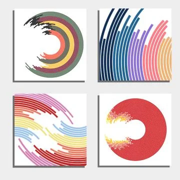Set of four beautiful abstract backgrounds Stock Illustration