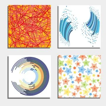 Set of four beautiful abstract backgrounds Stock Illustration