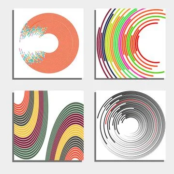 Set of four beautiful abstract backgrounds Stock Illustration