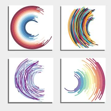 Set of four beautiful abstract backgrounds Stock Illustration