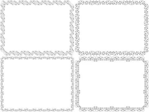 Set of four black decorative frames Stock Illustration