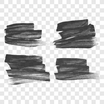 Set of four black hand drawn ink stains Illustrazione stock