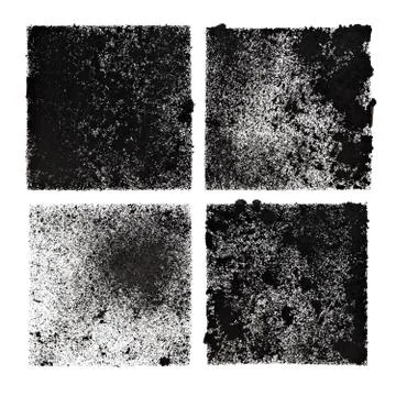 Set of four black stenciled squares Foto stock