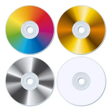 Set of four blank cds Stock Illustration
