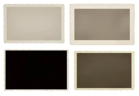 Set of four blank picture frames with clipping paths Stock Photos