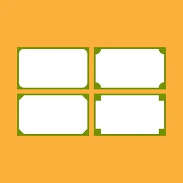 Set of four blank rectangle frames with space for text. Illustrazione stock