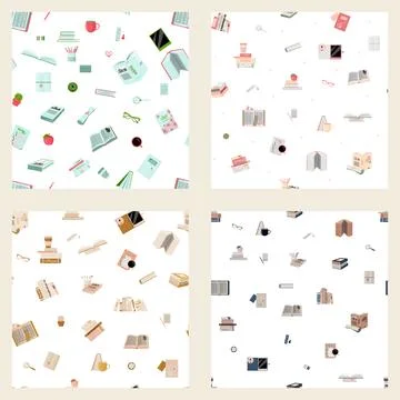 SET of four book patterns Stock Illustration