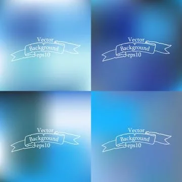 Set of four bright blurry backgrounds Stock Illustration