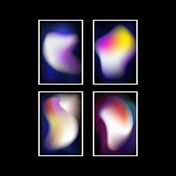 Set of four Bright Gradient Templates. Blur Colorful Shapes Stock Illustration