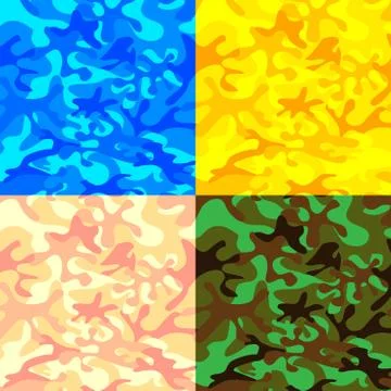 Set of four camouflage pattern Stock Illustration