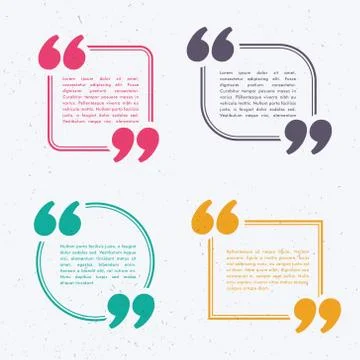 Set of four chat bubble in different colors and shapes Stock Illustration