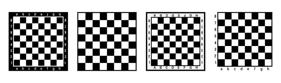 Set of four chess board Stock Illustration