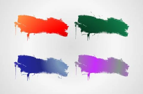 Set of four colored banner design element Stock Illustration