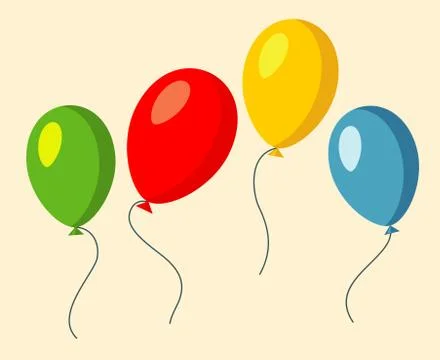 Set of four colorful baloons vector illustration Stock Illustration