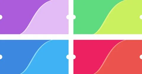 Set of four colorful rectangular ticket templates with curved design Illustrazione stock