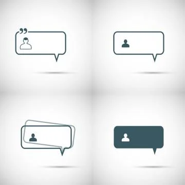 Set of four colorful vector speech bubbles Stock Illustration