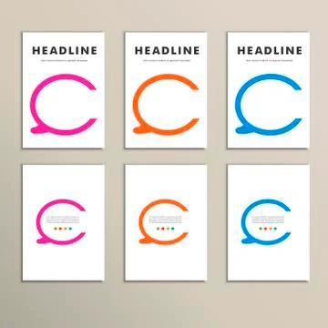 Set of four colorful vector speech bubbles Stock Illustration