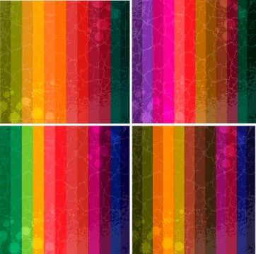 Set of four colourful line background Stock Illustration