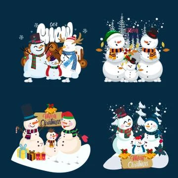Set four  concept of Christmas vector illustration Stock Illustration