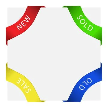 Set of Four Corner Labels Stock Illustration