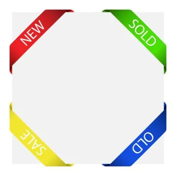 Set of Four Corner Labels Stock Illustration