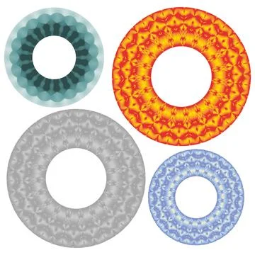 A set of four decorative elements. Illustrazione stock