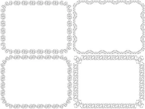 Set of four decorative frames Stock Illustration