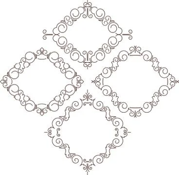 Set of four decorative vector frames. Stock-Illustration