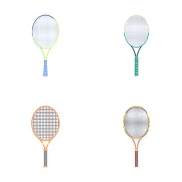 Set of four different racket sport illustrations Illustrazione stock