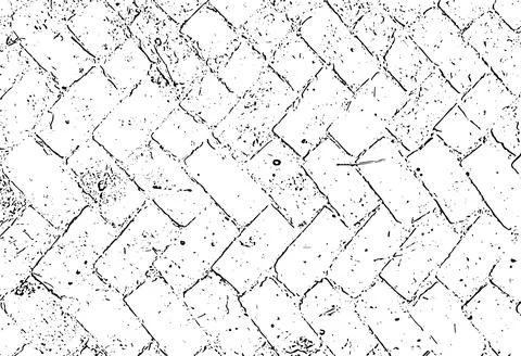 A set of four different textures of brick wall, drawing of a brick wall, Stock Illustration