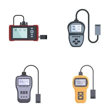 Set of four digital multimeters イラスト素材