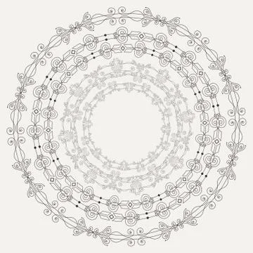 Set of four elegant filigree frames in vintage style Stock Illustration
