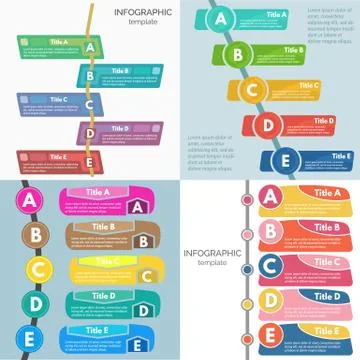 Set of four  elements of infographic design Stock Illustration