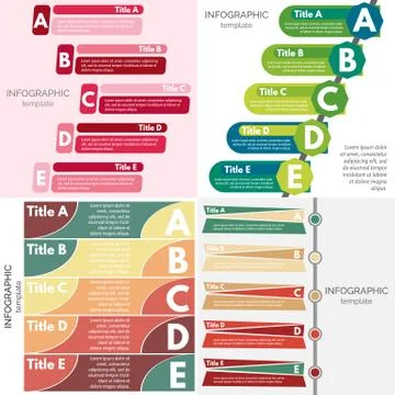 Set of four  elements of infographic design Stock Illustration