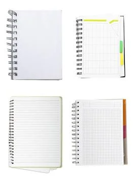 Set of four empty note books Stock Photos