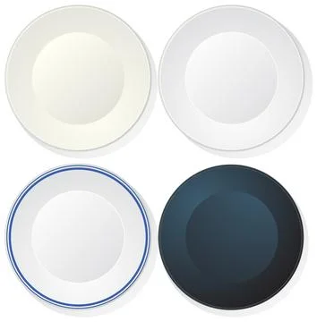 Set of Four Empty Vector Plates in Different Colors Illustrazione stock