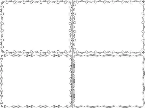 Set of four framed patterns Stock Illustration