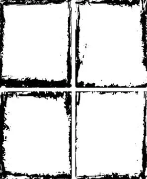 Set of four frames in grunge style 스톡 일러스트