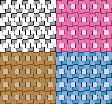 Set four fun patterns with colorful decorations 스톡 일러스트