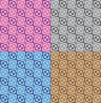 Set four fun patterns with colorful floral decorations Stockillustratie