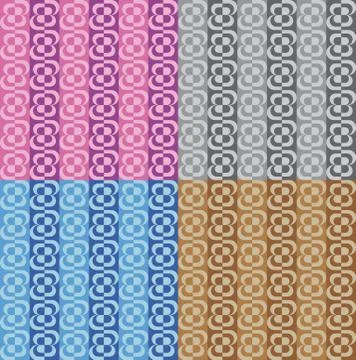 Set four fun patterns with columns of colorful floral decorations Illustrazione stock