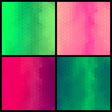 Set of four geometric colorful pattern Stock Illustration