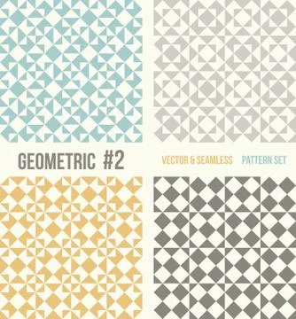 Set of four geometric patterns Stock Illustration