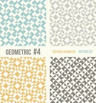 Set of four geometric patterns Illustrazione stock