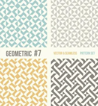 Set of four geometric patterns Stock Illustration