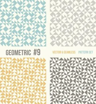 Set of four geometric patterns Stock Illustration
