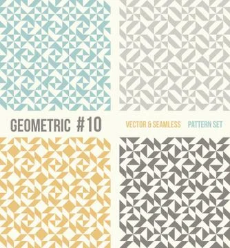 Set of four geometric patterns Stock Illustration